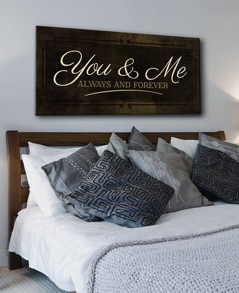Hot! Couples Wall Art: 'You & Me Always and Forever' (Ready-to-Hang Wood Frame)