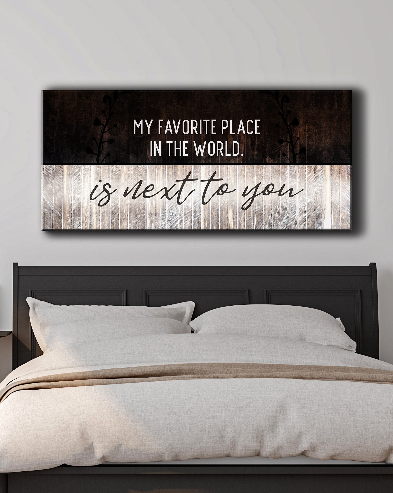 Hot Deal! High - quality Couples Wall Art - My Favorite Place Is Next To You V6 with Wood Frame, Ready To Hang