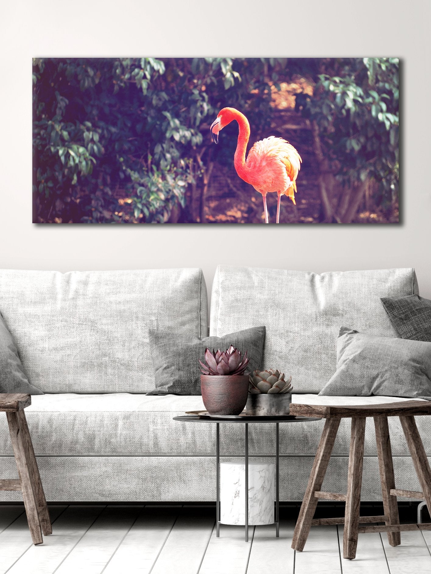Hot Sale! Flamingo Bird Wall Art with Wood Frame, Ready to Hang