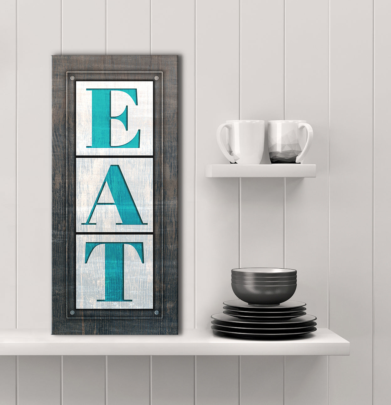 Hot Deal! Ready - To - Hang Wood - Framed Kitchen Wall Art with 'EAT' Design