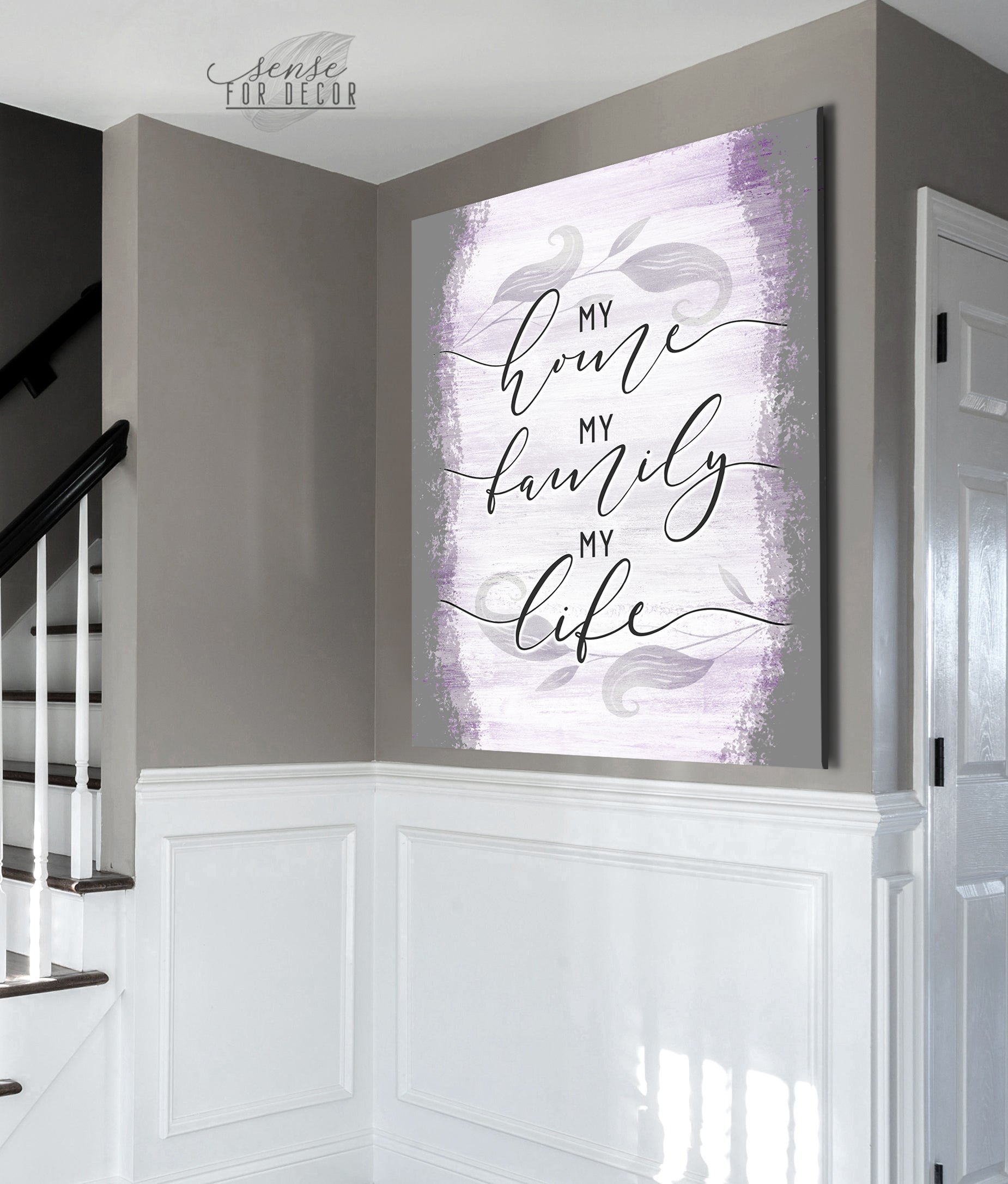 Exclusive Offer! High - Quality Wood - Framed Home Wall Art: My Home My Family My Life, Ready To Hang