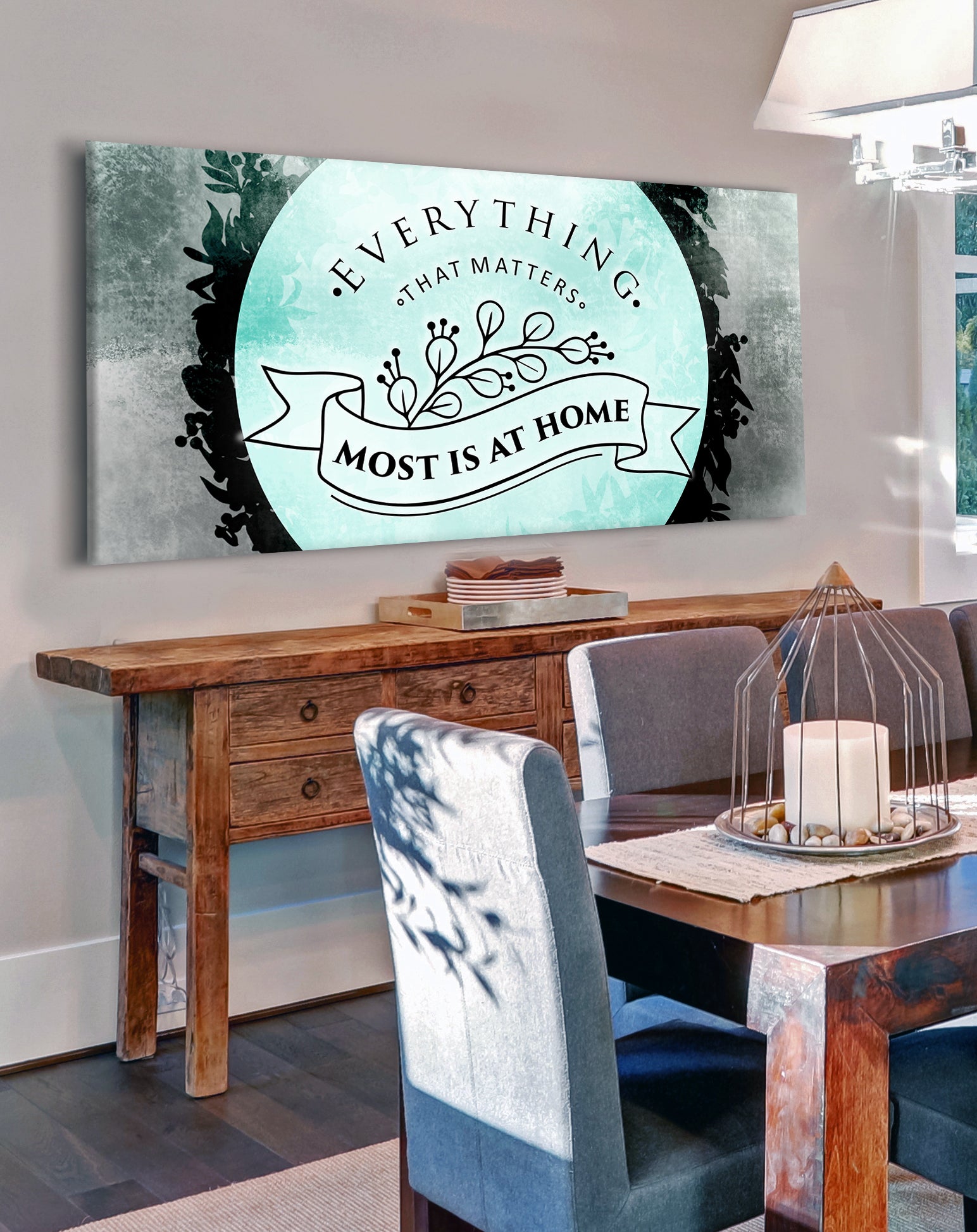 Exclusive! Ready-to-Hang Wood Frame Home Wall Art