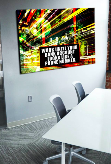 High - Quality Bank Account Numbers Business Wall Art with Wood Frame, Ready to Hang