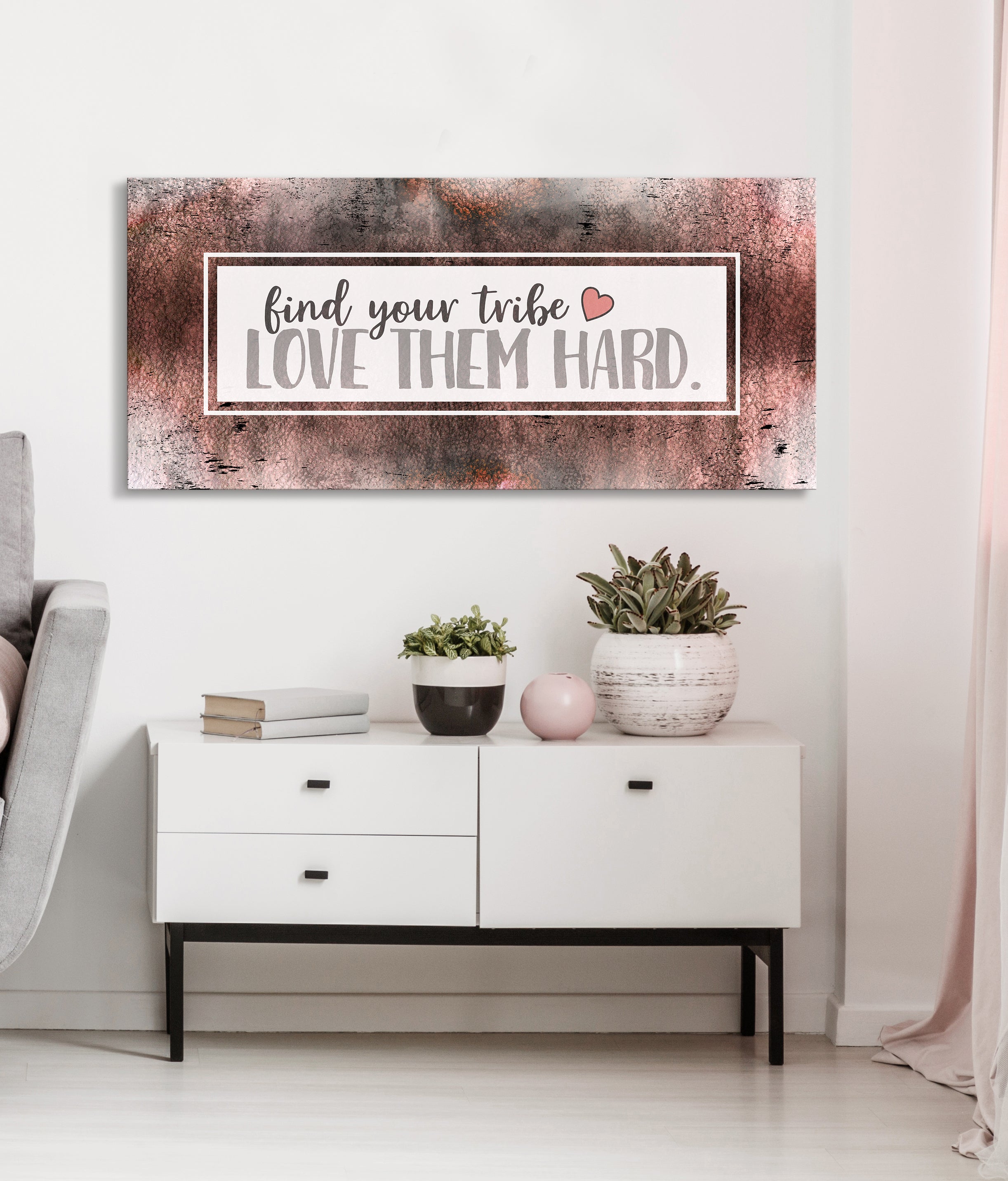 Exclusive Home Wall Art - 'Find Your Tribe' in Wood Frame, Ready To Hang! Buy 2 Save 20%