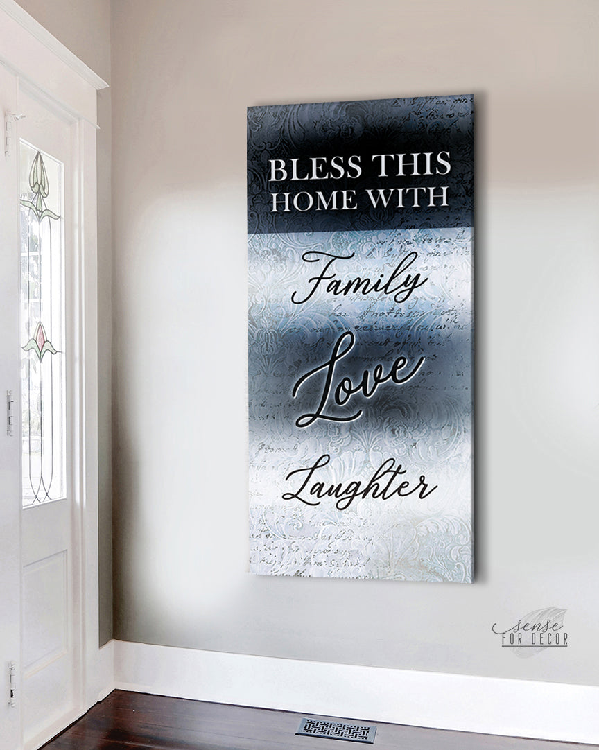 Exclusive! Bless This Home Wall Art with Family Love (Wood Frame, Ready to Hang)