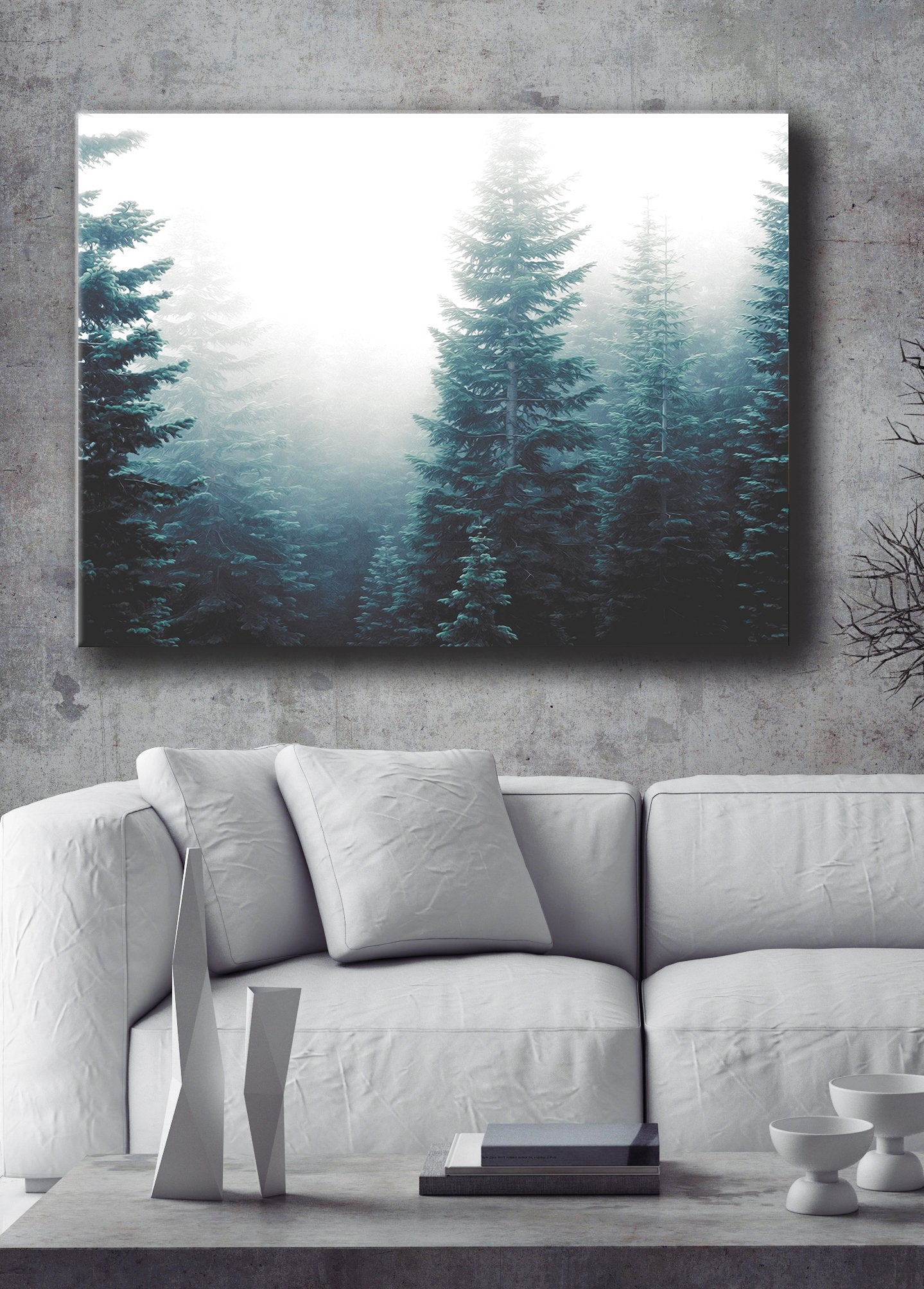 Hot Deal: Evergreen Trees Fog Nature Wall Art (Wood Frame, Ready To Hang)