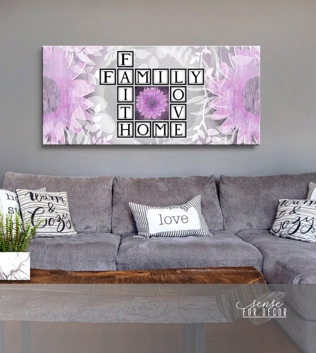 Hot Deal! Family Wall Art - Family Faith Home Love V2 with Wood Frame, Ready to Hang