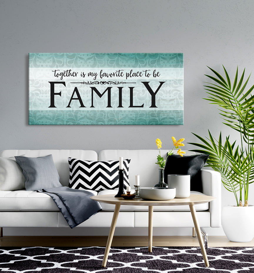 High - Quality Wood - Framed Family Wall Art: 'Together is Our Favorite Place' (Ready to Hang)