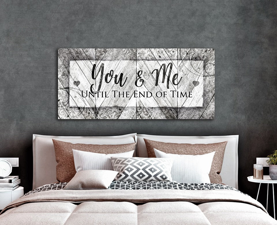 Hot Deal! Couples Wall Art 'Until The End Of Time' with Wood Frame, Ready To Hang