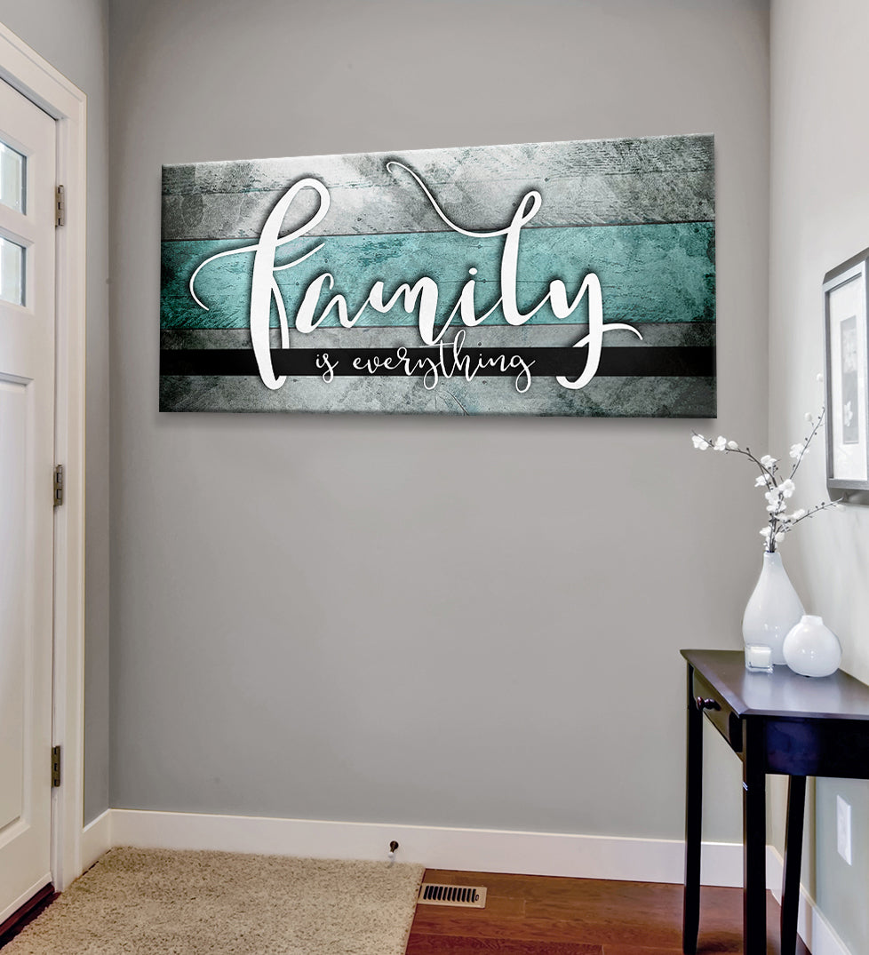 High - Quality Wood - Framed Family Wall Art: Family Is Everything V4, Ready To Hang