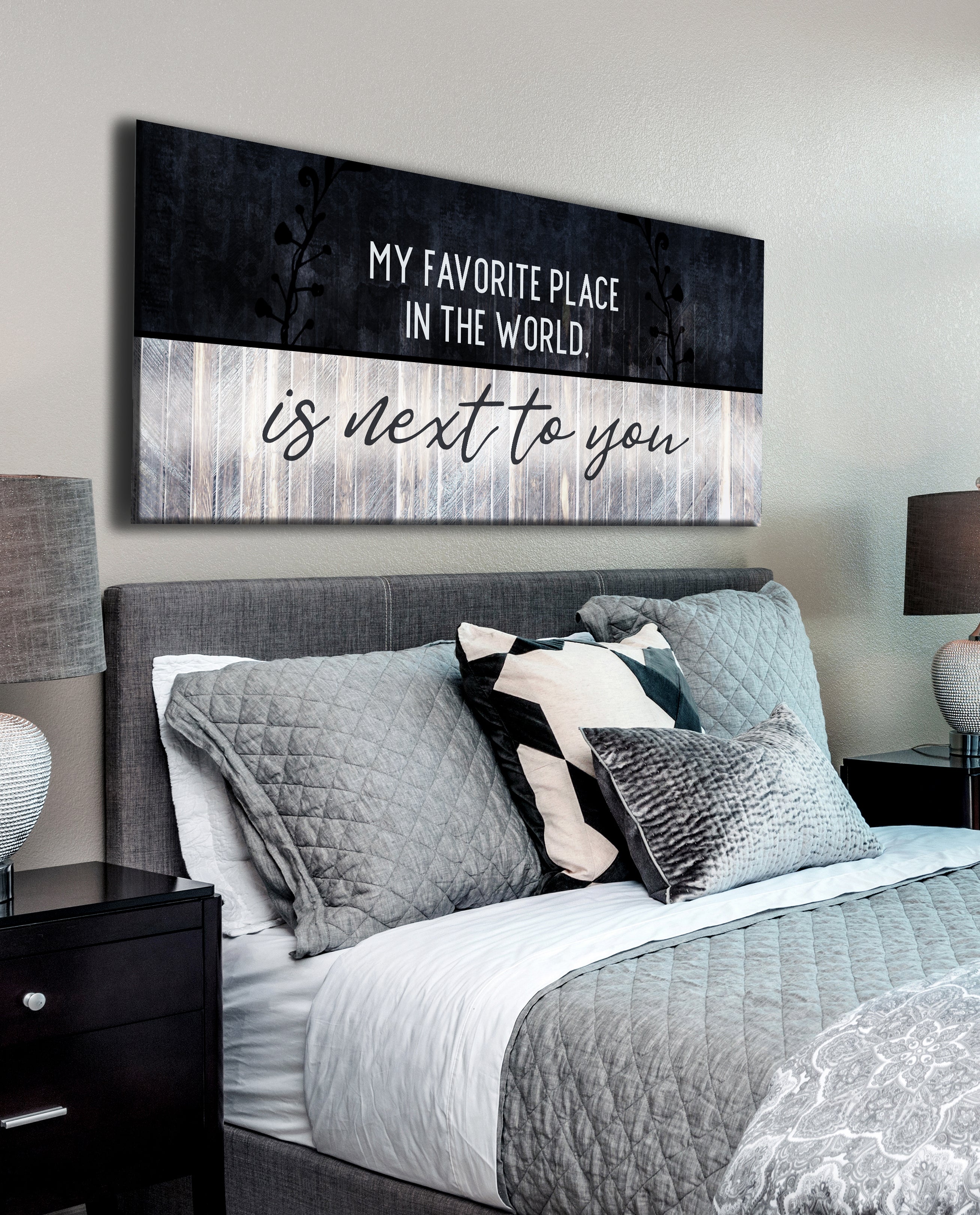 Hot Deal! High - quality Couples Wall Art - My Favorite Place Is Next To You V6 with Wood Frame, Ready To Hang