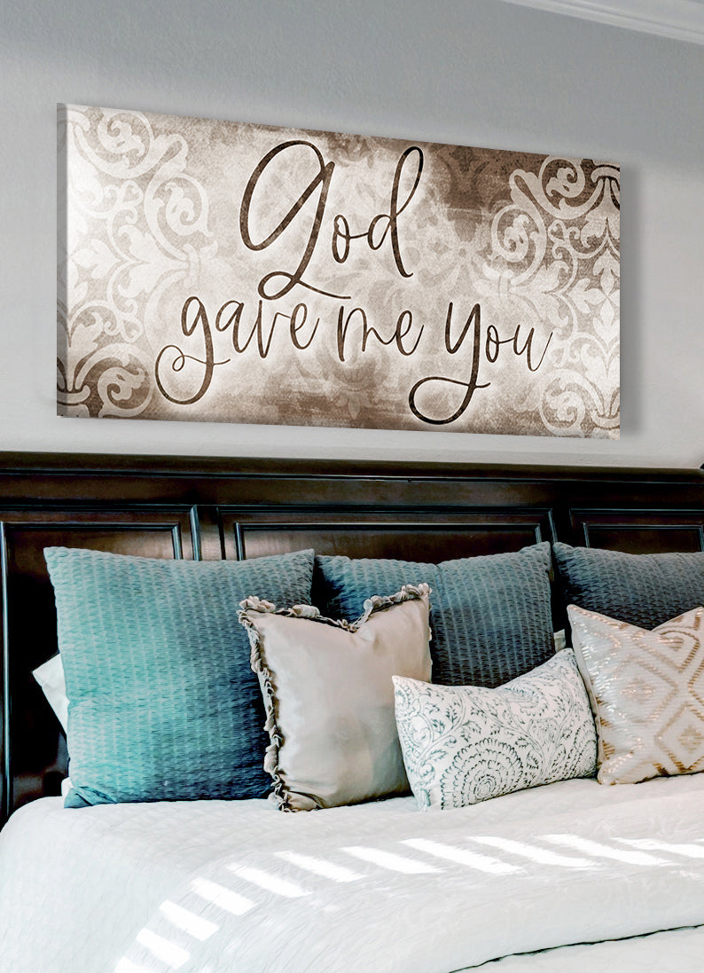 Hot! Christian Wall Art - God Gave Me You V3 (Wood Frame, Ready To Hang)