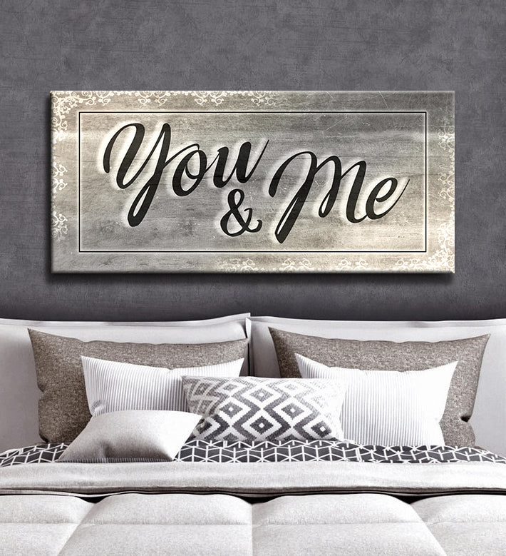 Hot Deal! High - quality Couples Wall Art 'You & Me V6' with Wood Frame, Ready to Hang