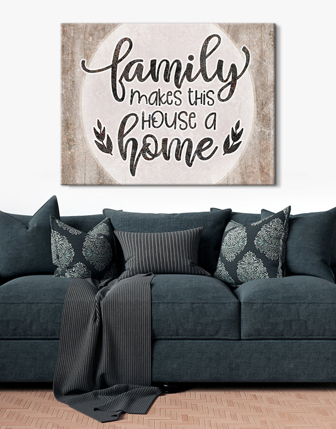 Family Wall Decor: Family Makes This House a Home V4 - Wood Frame, Ready To Hang! Buy 2 Save 20%