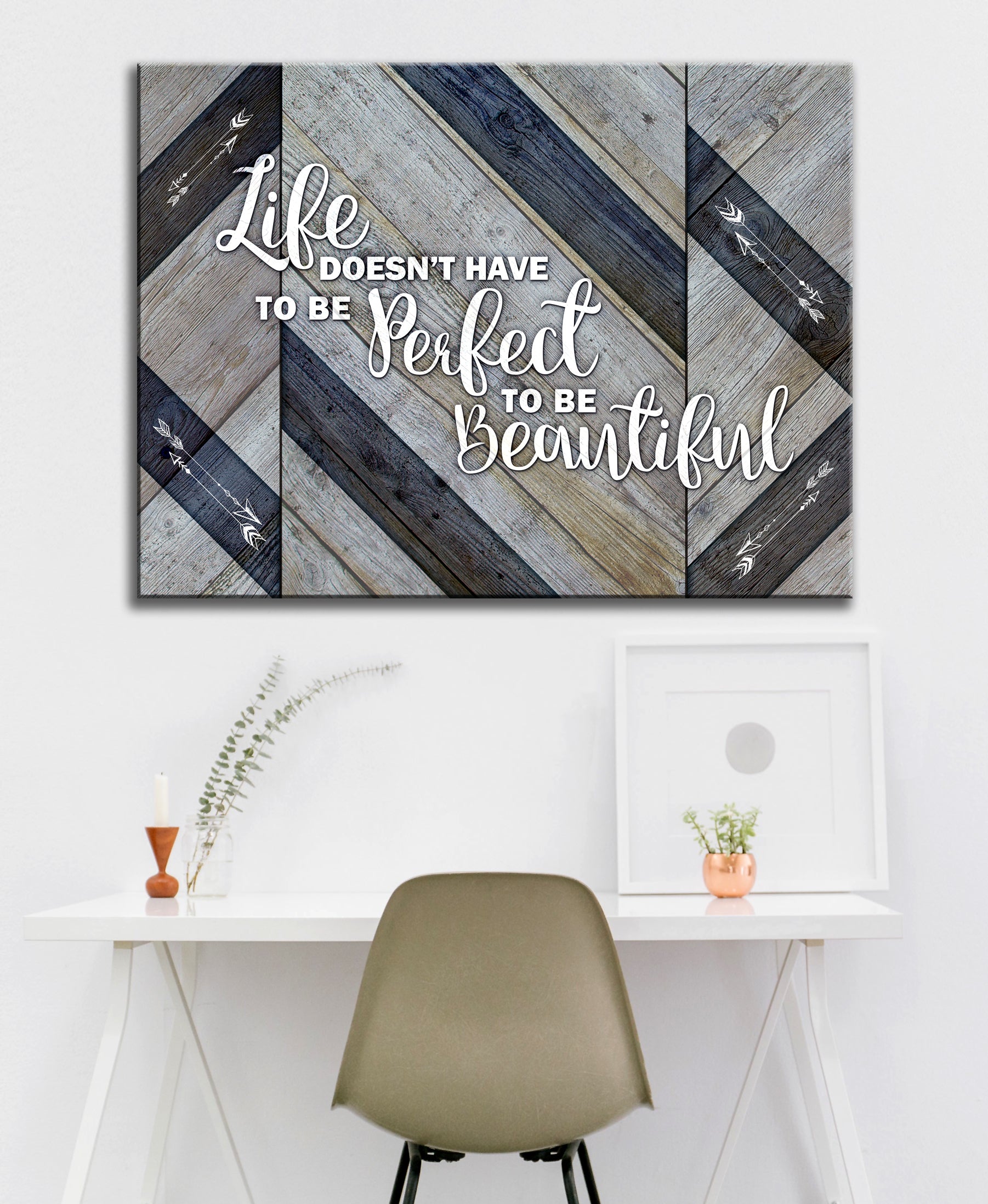 Exclusive Offer! High - Quality Wood - Framed Wall Art: Life Doesn't Have To Be Perfect, Ready To Hang