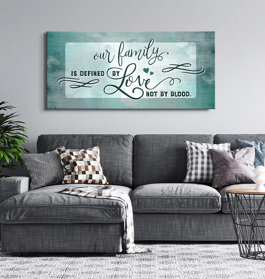 Hot Deal! Family Wall Art - 'Our Family is Defined by Love V2' with Wood Frame, Ready To Hang