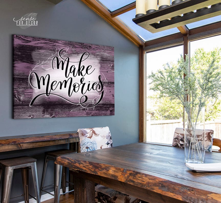 High - Quality Wood - Framed Home Wall Art: Make Cherished Memories (Ready To Hang)