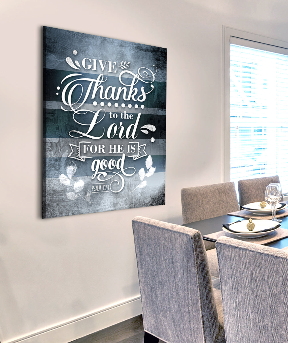 High - Quality Christian 'Give Thanks to the Lord' Wood - Framed Wall Art, Ready to Hang