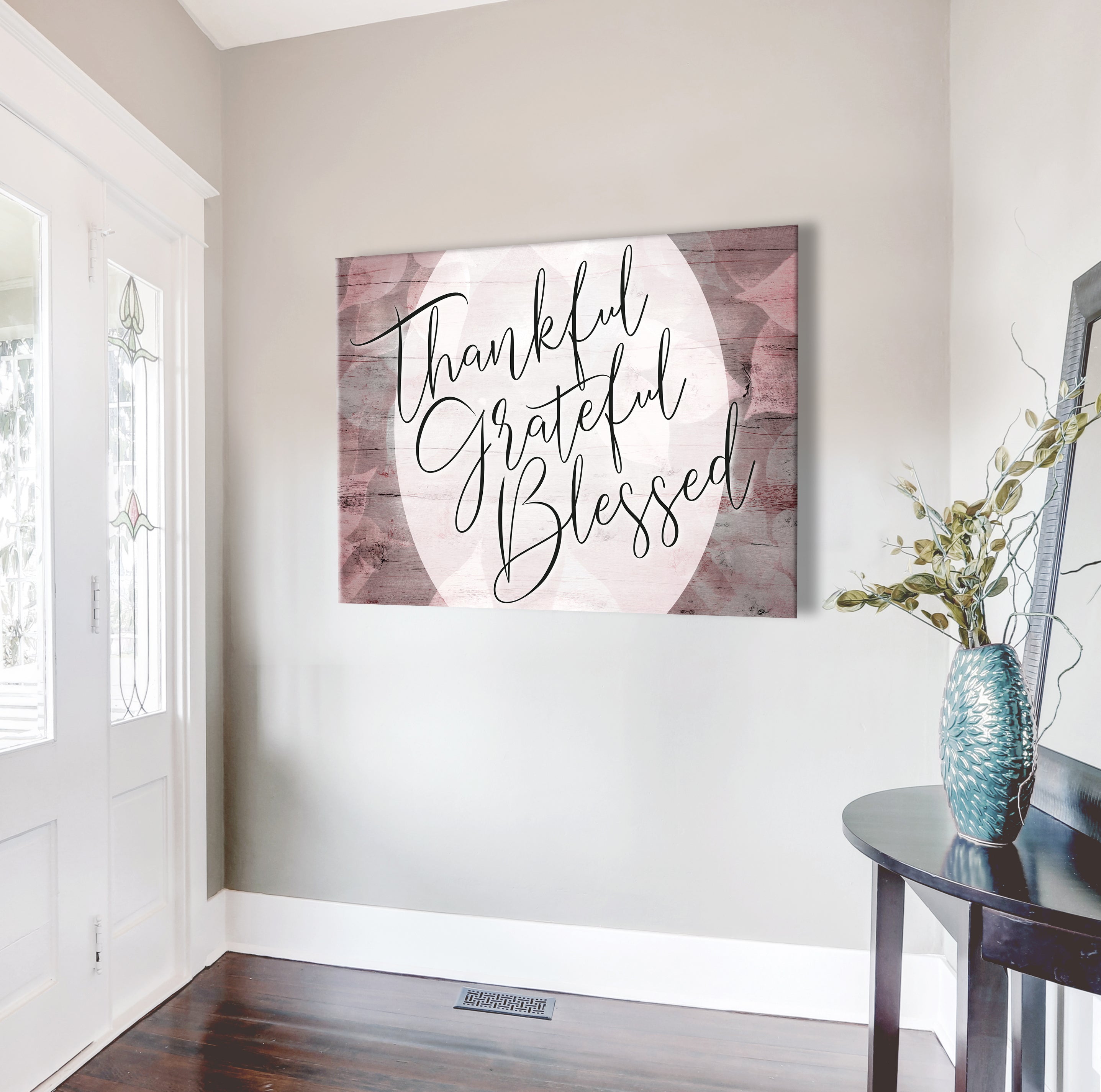 Christian Wall Art: Thankful Grateful Blessed V5 - Wood Frame, Ready To Hang! Buy 2 Save 20%