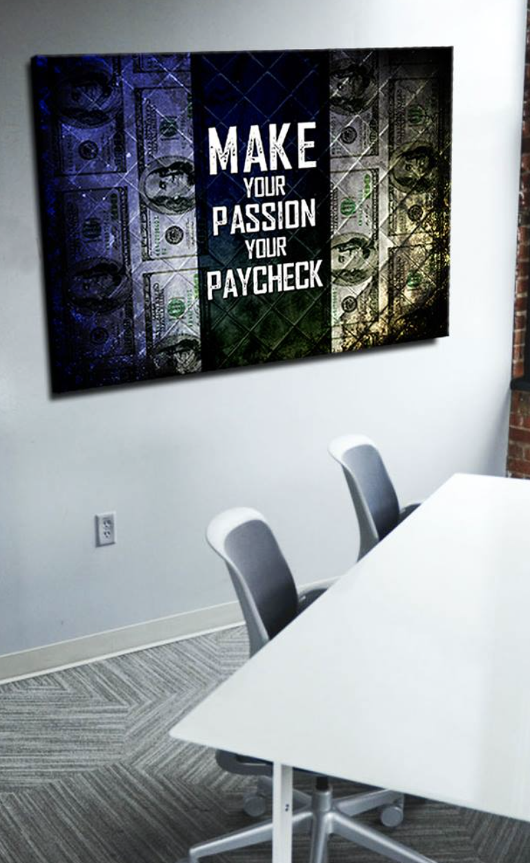 Exclusive Business Wall Art with Wood Frame (Ready to Hang): Turn Your Passion into Profit, Buy 2 Get 20% Off