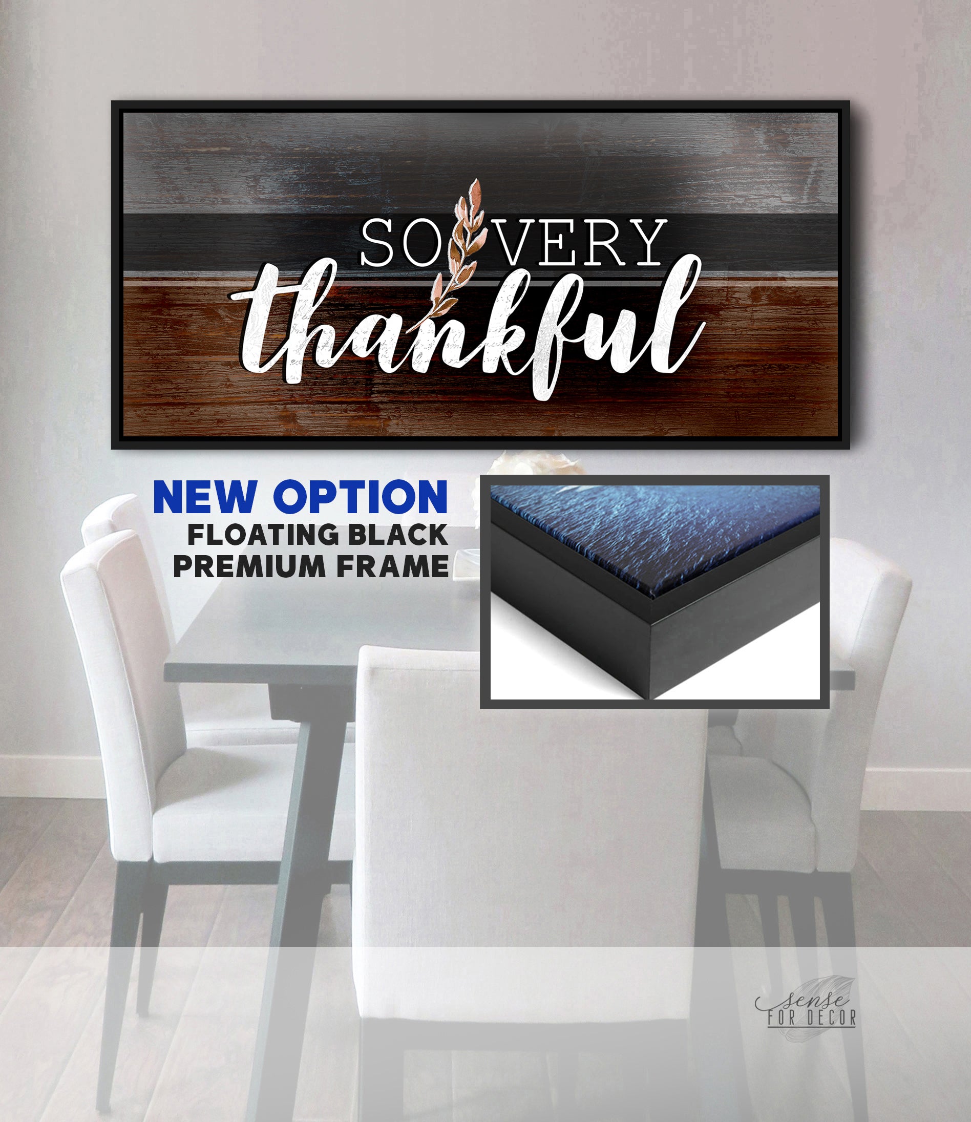 Christian Wall Art - 'So Very Thankful V26' with Wood Frame, Ready to Hang! Buy 2, Save 20%