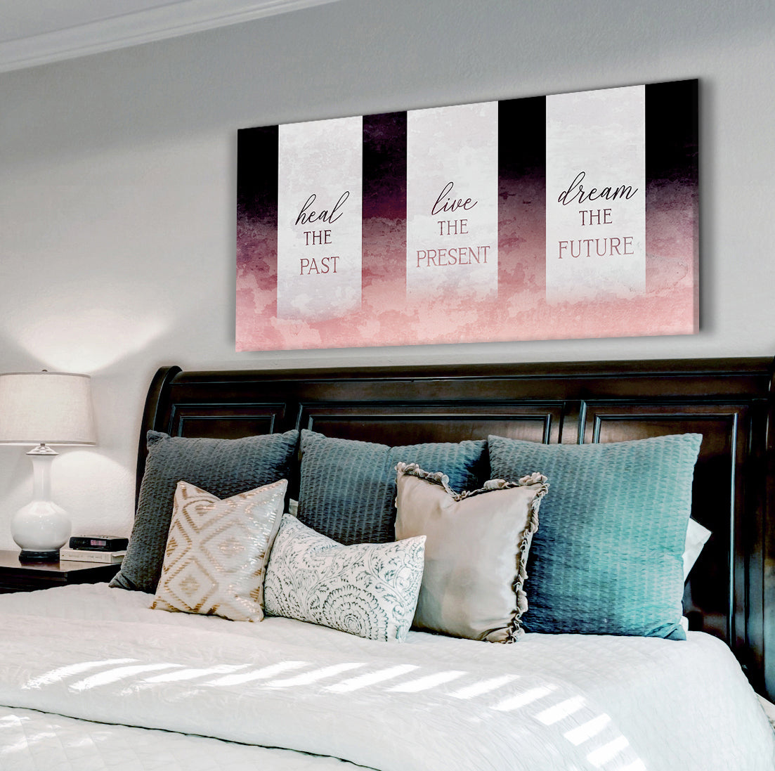 High - Quality Wood - Framed Home Wall Art: Heal Past, Live Present (Ready To Hang)