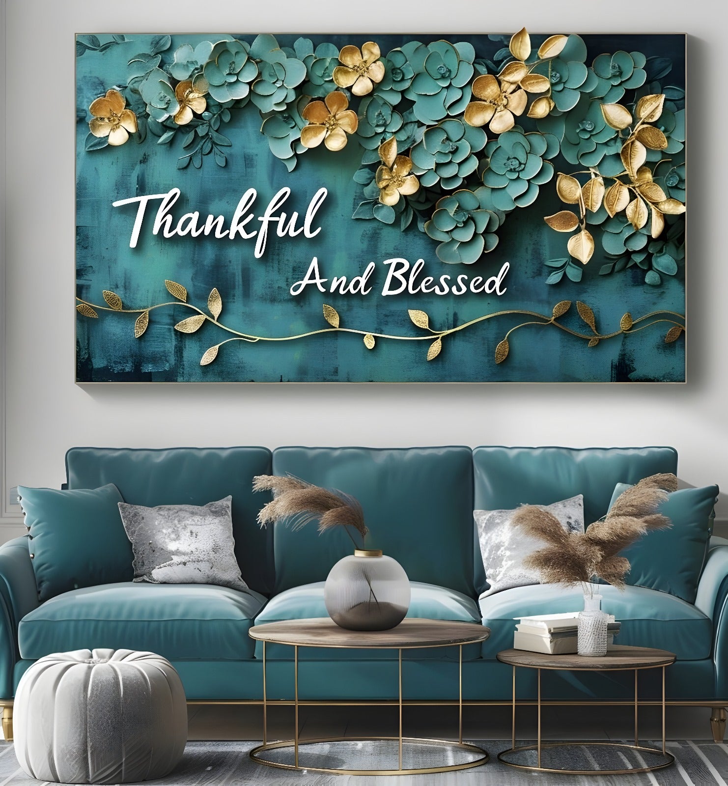 High - quality Christian Wall Art: Thankful & Blessed Version 4