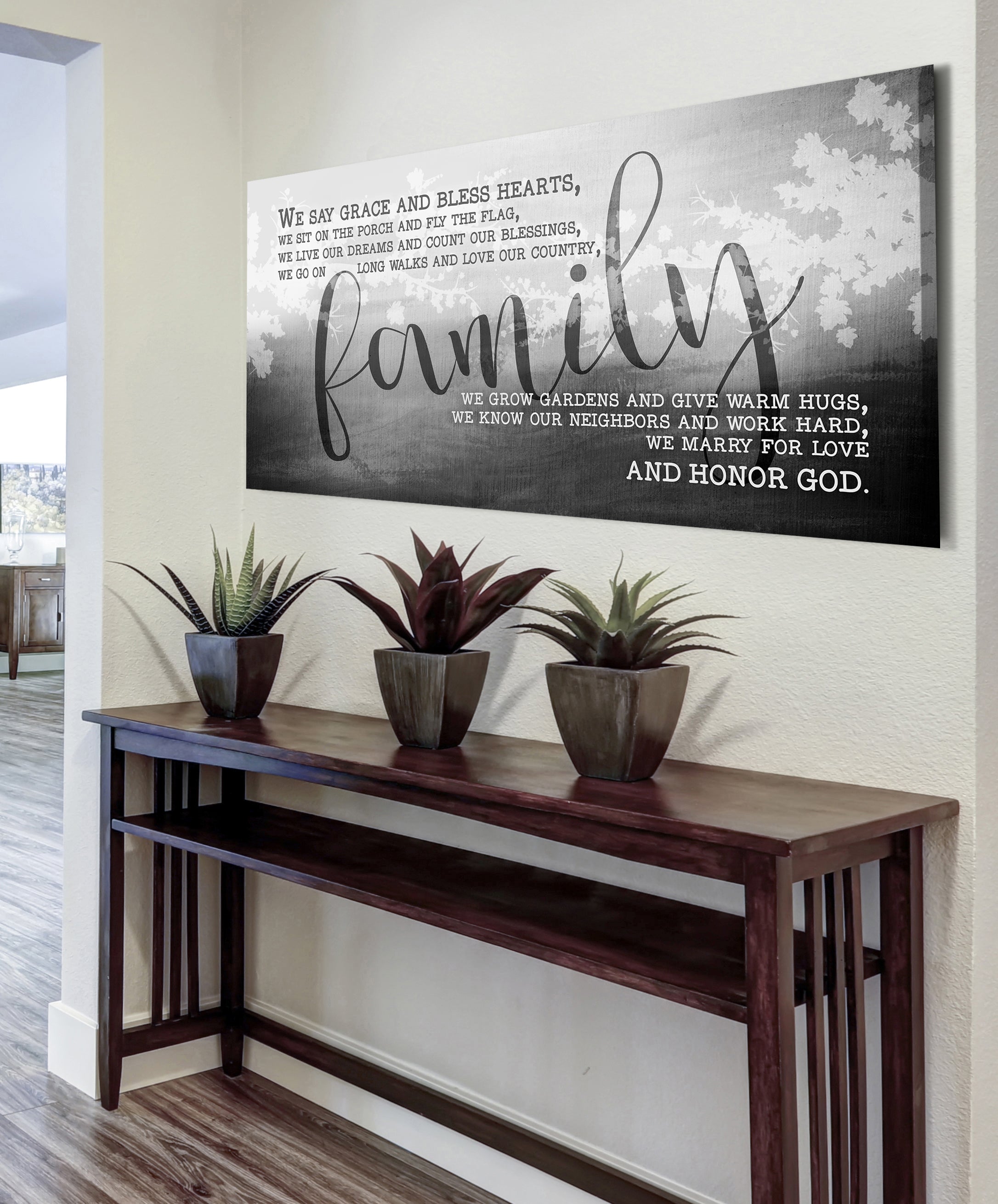 High - Quality Christian Wood - Framed Wall Art: Graceful Heart - Blessing Design (Ready To Hang)