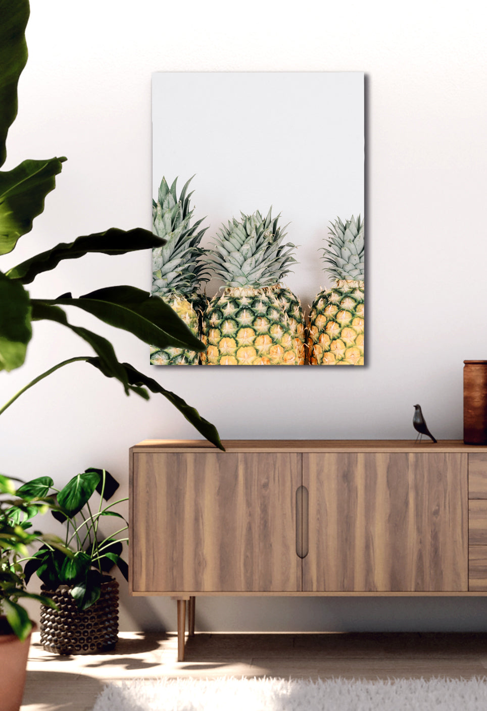Ready-to-Hang Blurred Close-Up Pineapple Wall Art with Wood Frame