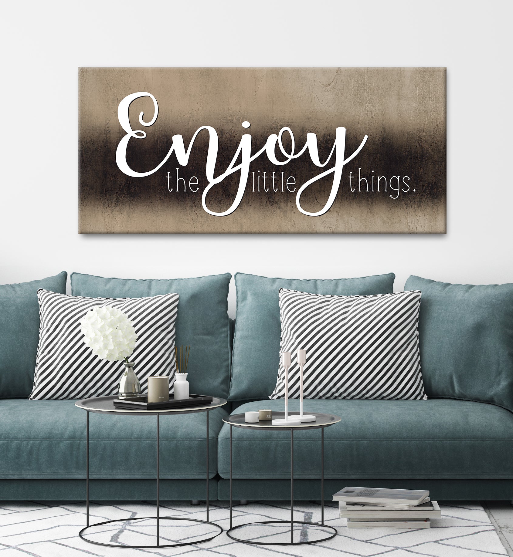 Exclusive Couples Wall Art: 'Enjoy The Little Things' - Wood Frame, Ready To Hang