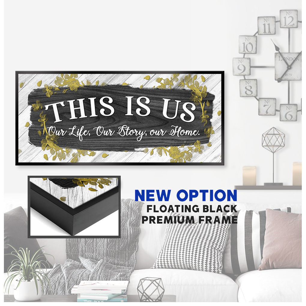 Hot! Couples Wall Art 'This is Us' (Wood Frame, Ready To Hang) V3