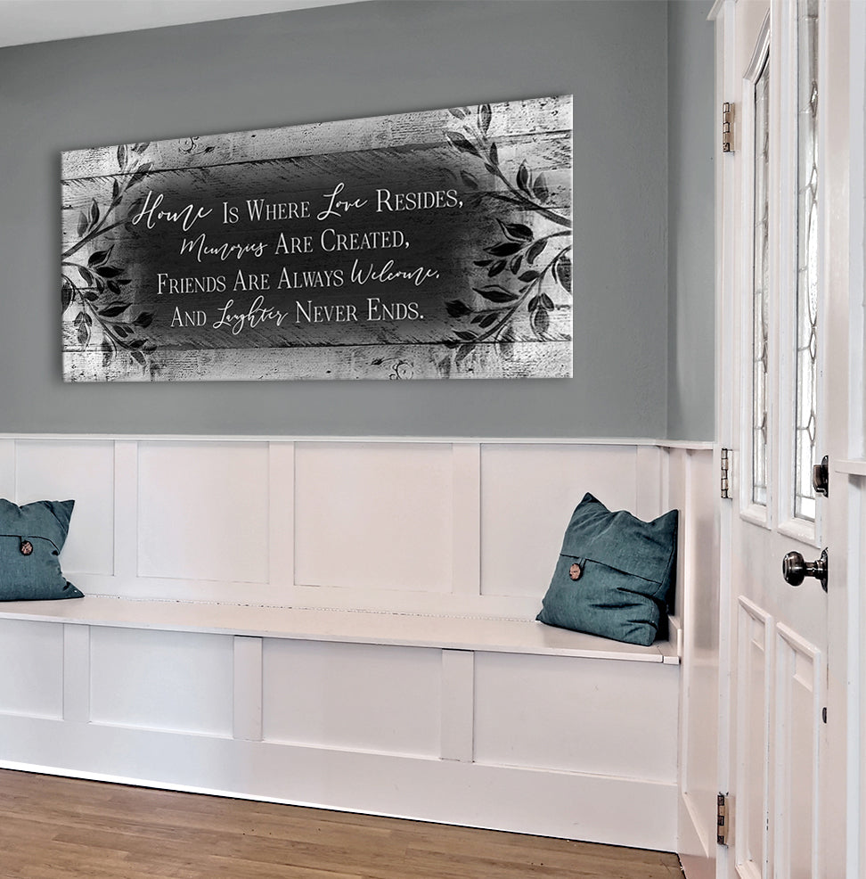 Hot Deal! Ready - to - Hang Wood - Framed 'Home Is Where Love Resides' Wall Art