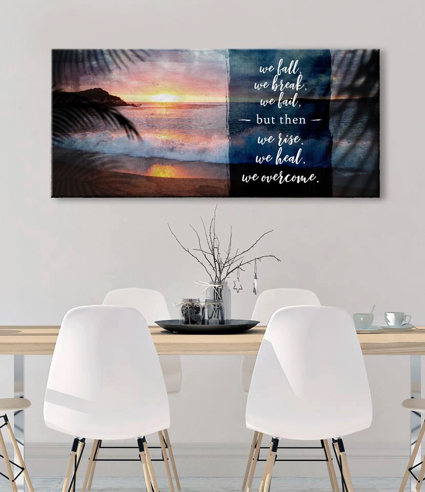 Hot Deal! Ready-to-Hang 'We Rise We Heal We Overcome' Home Wall Art with Wood Frame