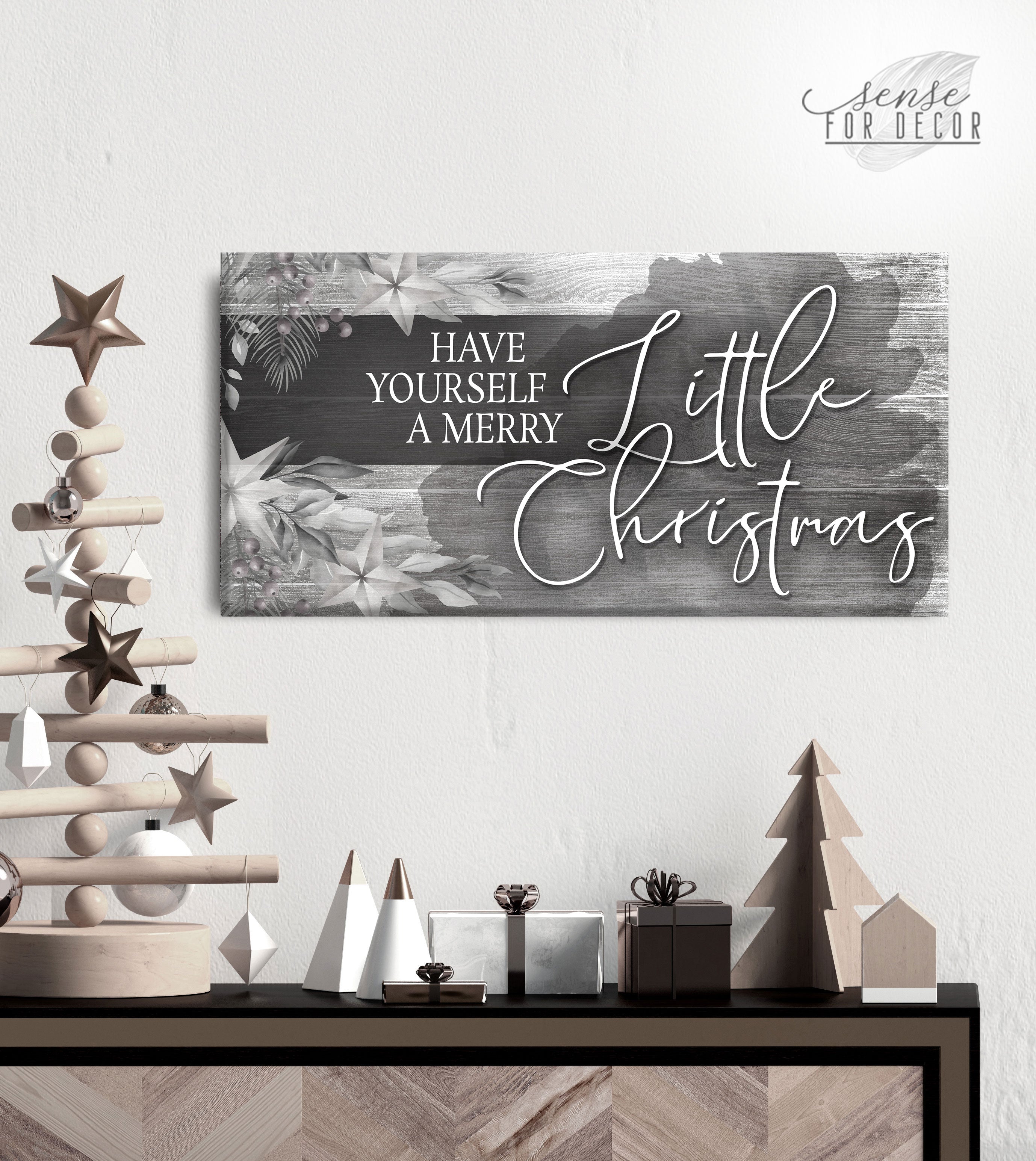 Exclusive Holiday Wall Art - Have Yourself V2 with Wood Frame, Ready to Hang! Buy 2, Save 20%