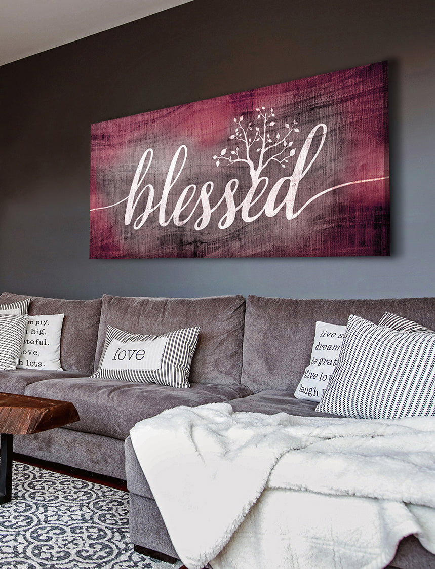 Christian Wall Art: Blessed Word Sign - Wood Frame, Ready to Hang! Buy 2, Save 20%