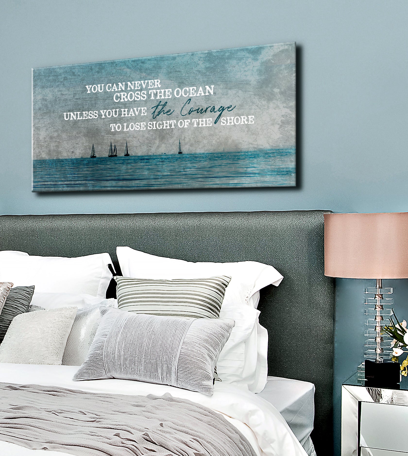 Hot Deal! Ready - To - Hang Wood - Framed Home Wall Art: You Can Never Cross The Ocean