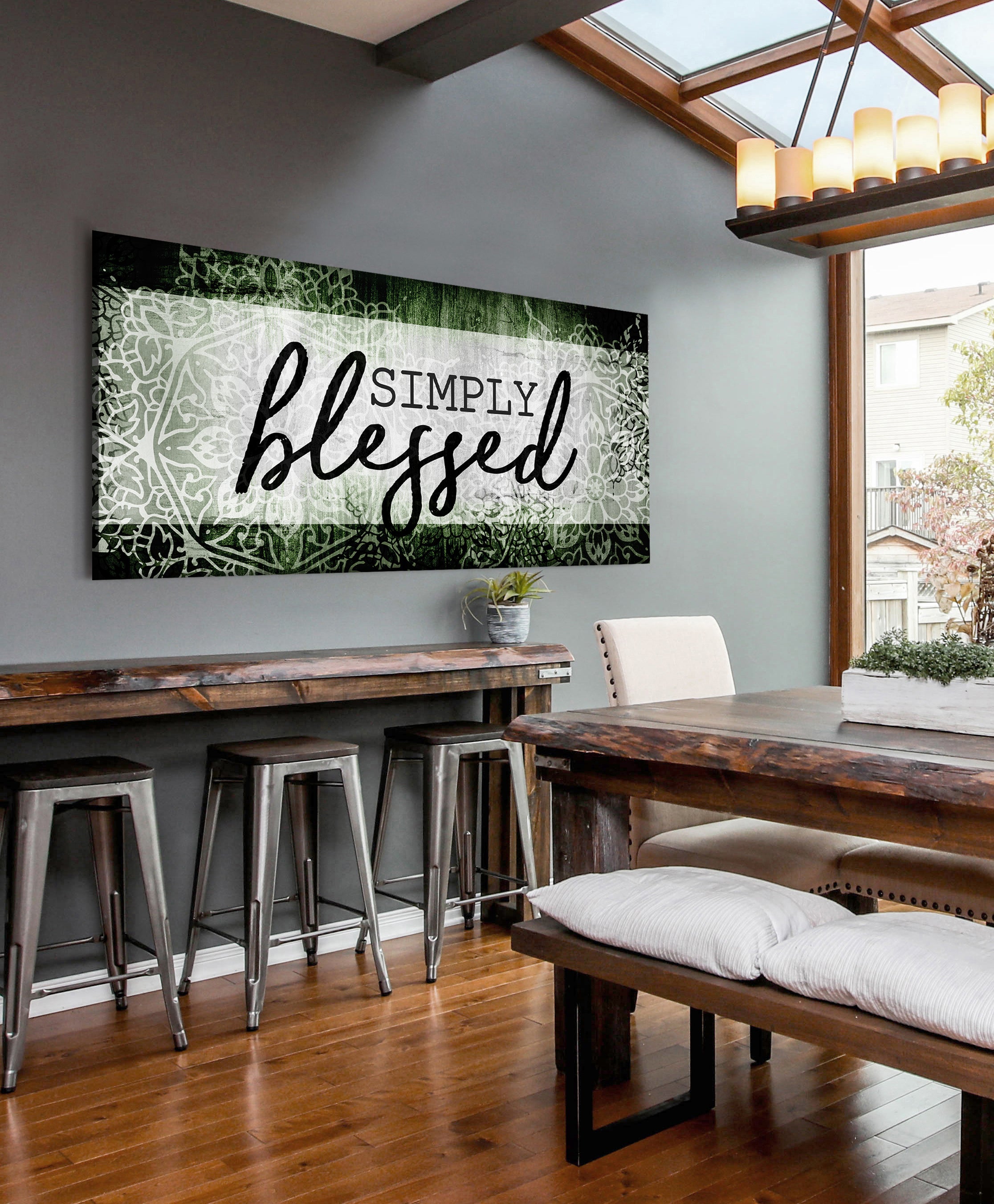 Hot Deal! Christian Simply Blessed V6 Wall Art with Wood Frame, Ready to Hang