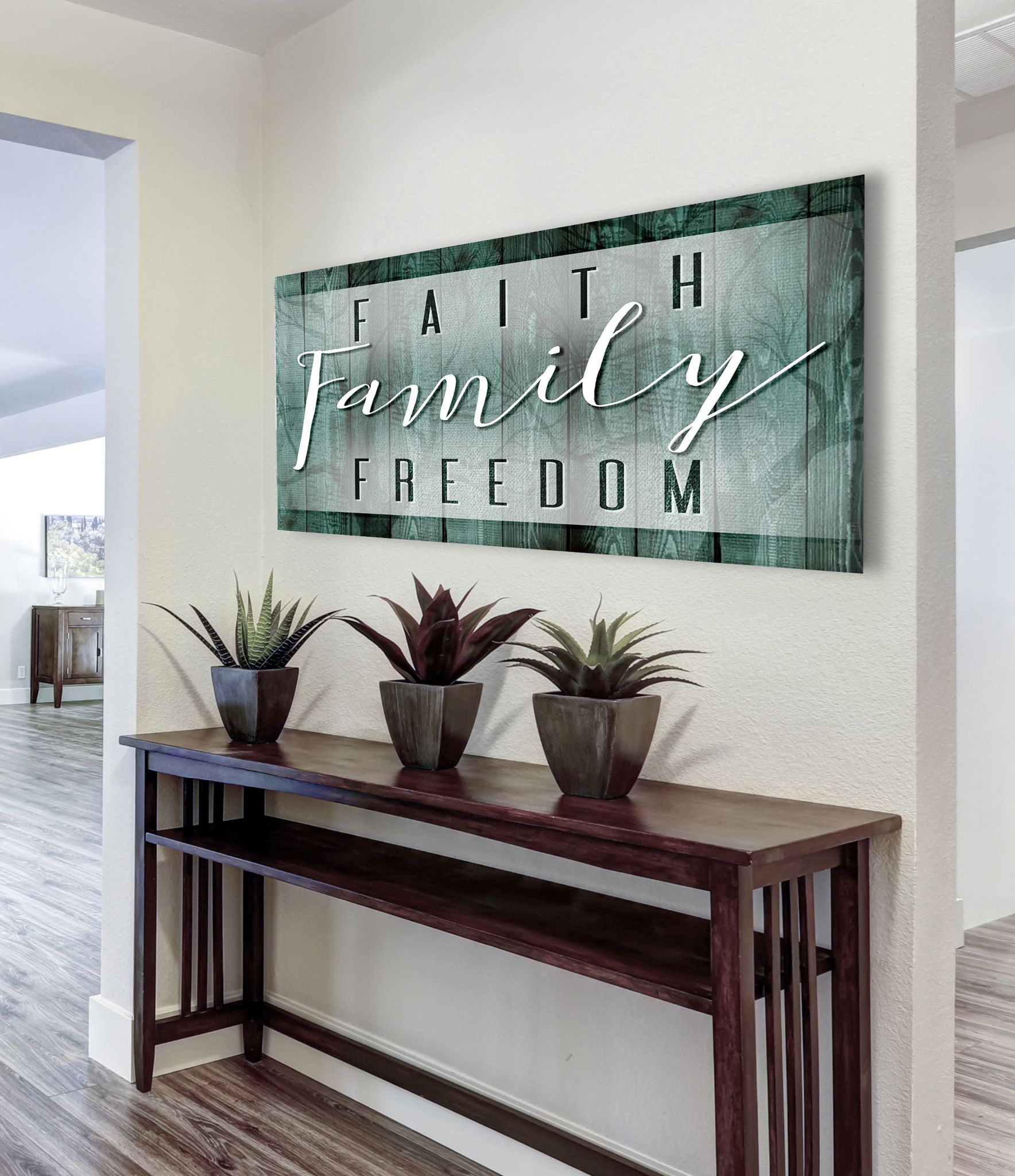 Faith Family Freedom Wall Art (Wood Frame, Ready To Hang) - Buy 2 Save 20%