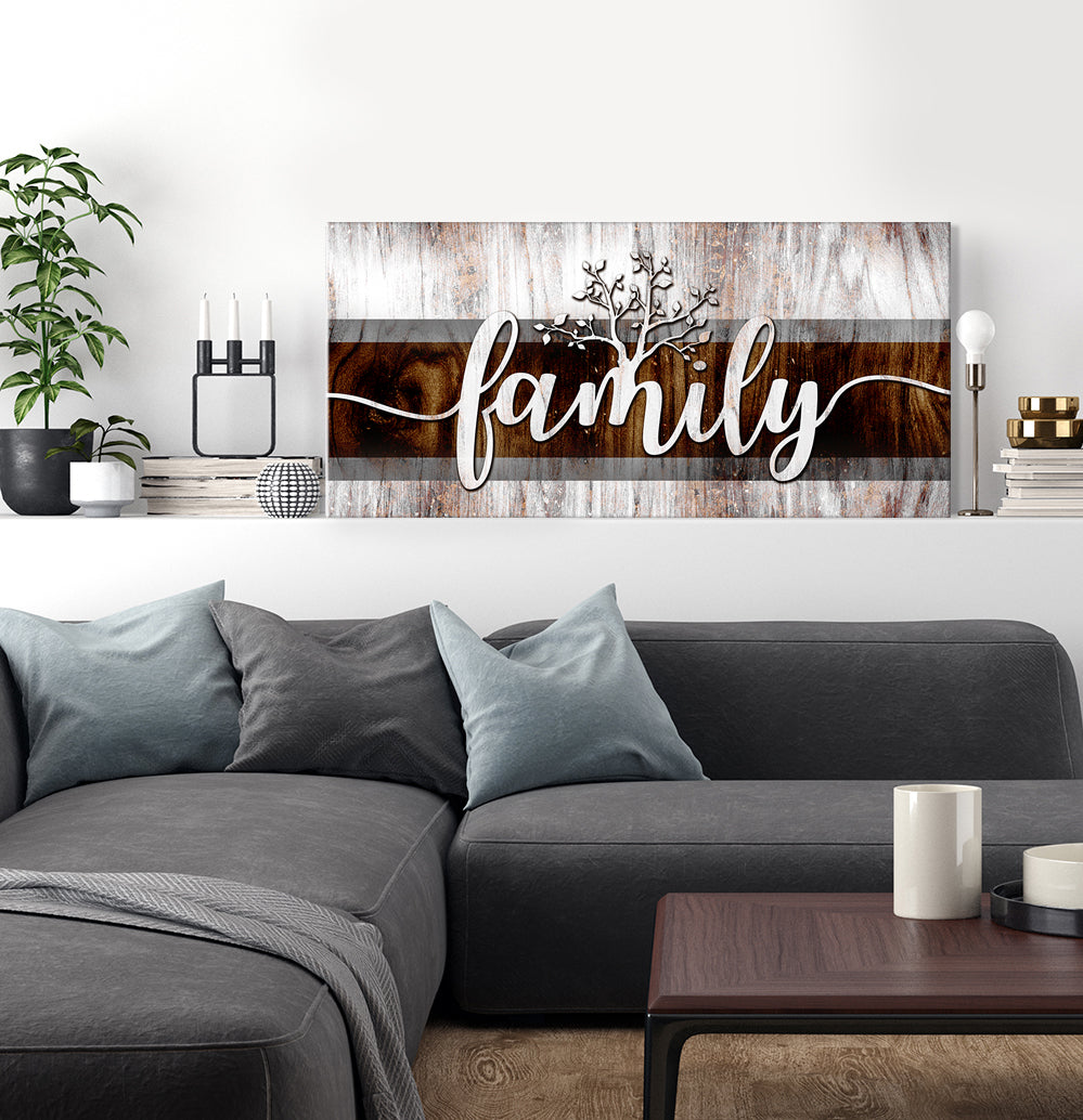 Hot Deal! Family Word Sign V7 Wood Frame Wall Art, Ready To Hang