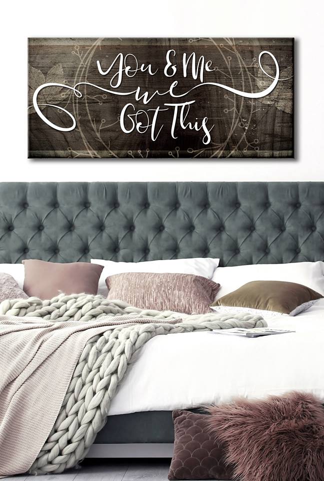 High - Quality Wood - Framed Couples Wall Art 'You & Me We Got This' V7, Ready to Hang