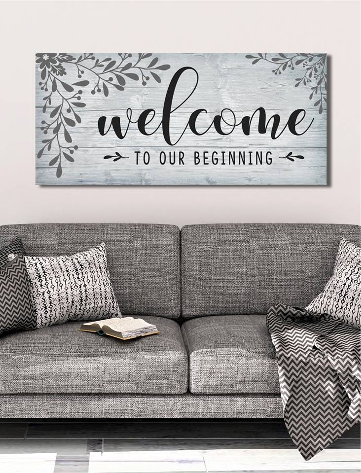 Hot Deal! Welcome To Our Beginning Wood Frame Wall Art, Ready To Hang