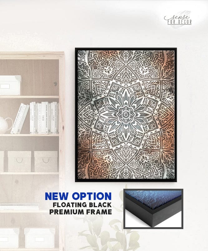 Hot! Mandala Wall Art V15 with Wood Frame, Ready to Hang