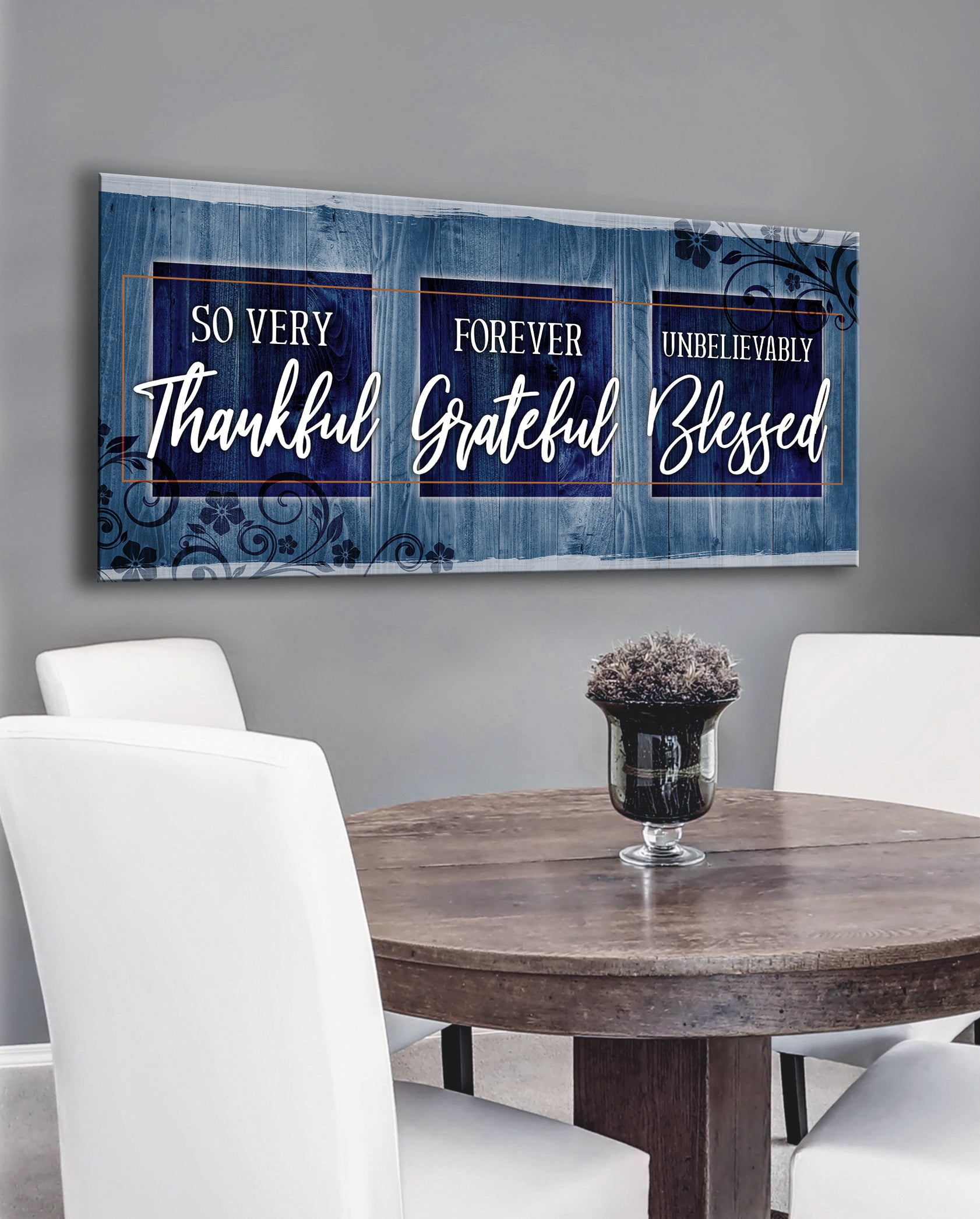 High - Quality Christian Wall Art 'So Very Thankful V11' with Wood Frame, Ready to Hang