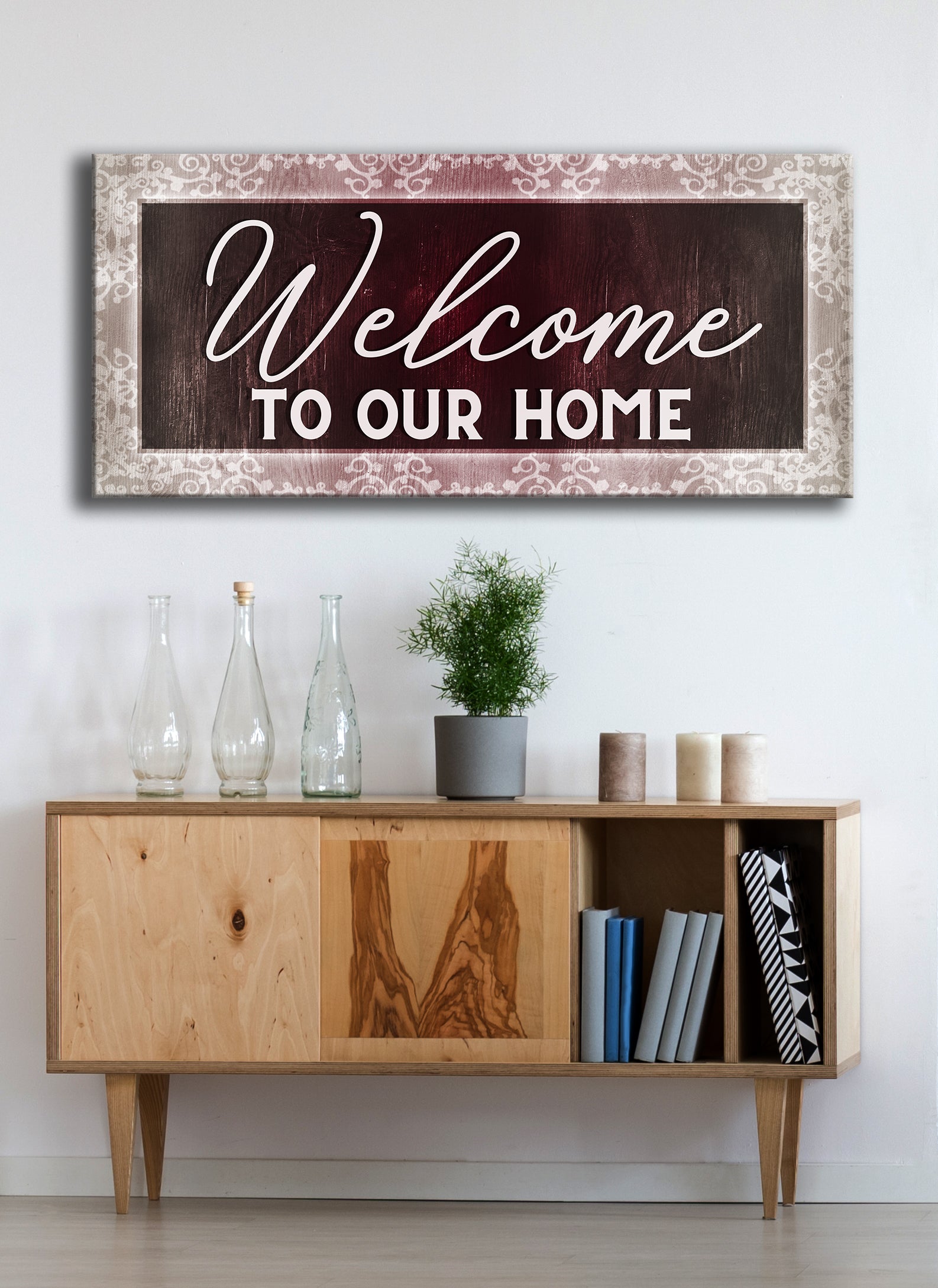 Hot! Welcome To Our Home Wall Art V4 - Wood Frame, Ready To Hang