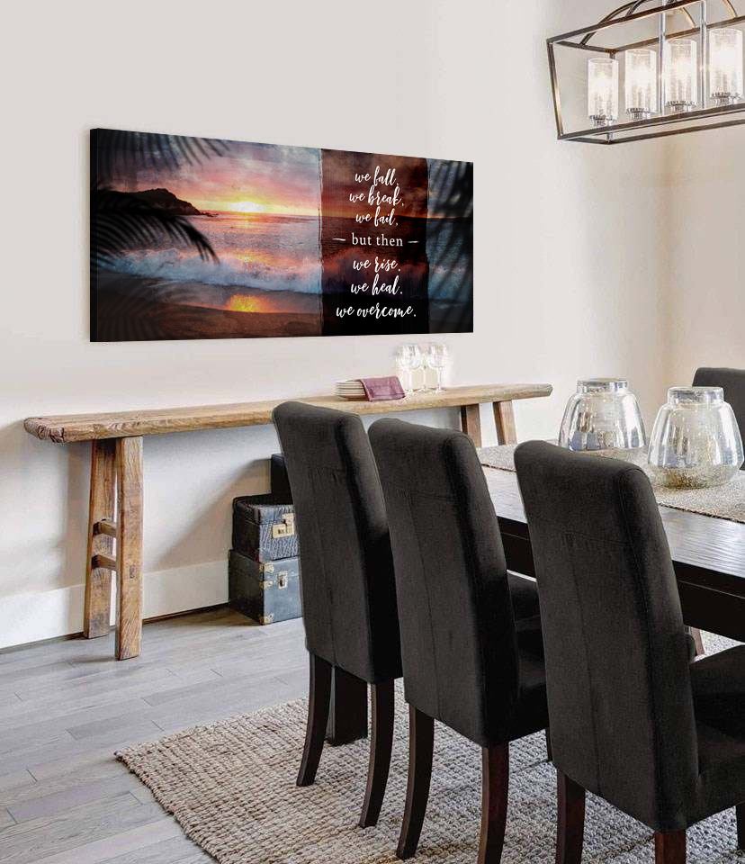 Hot Deal! Ready-to-Hang 'We Rise We Heal We Overcome' Home Wall Art with Wood Frame