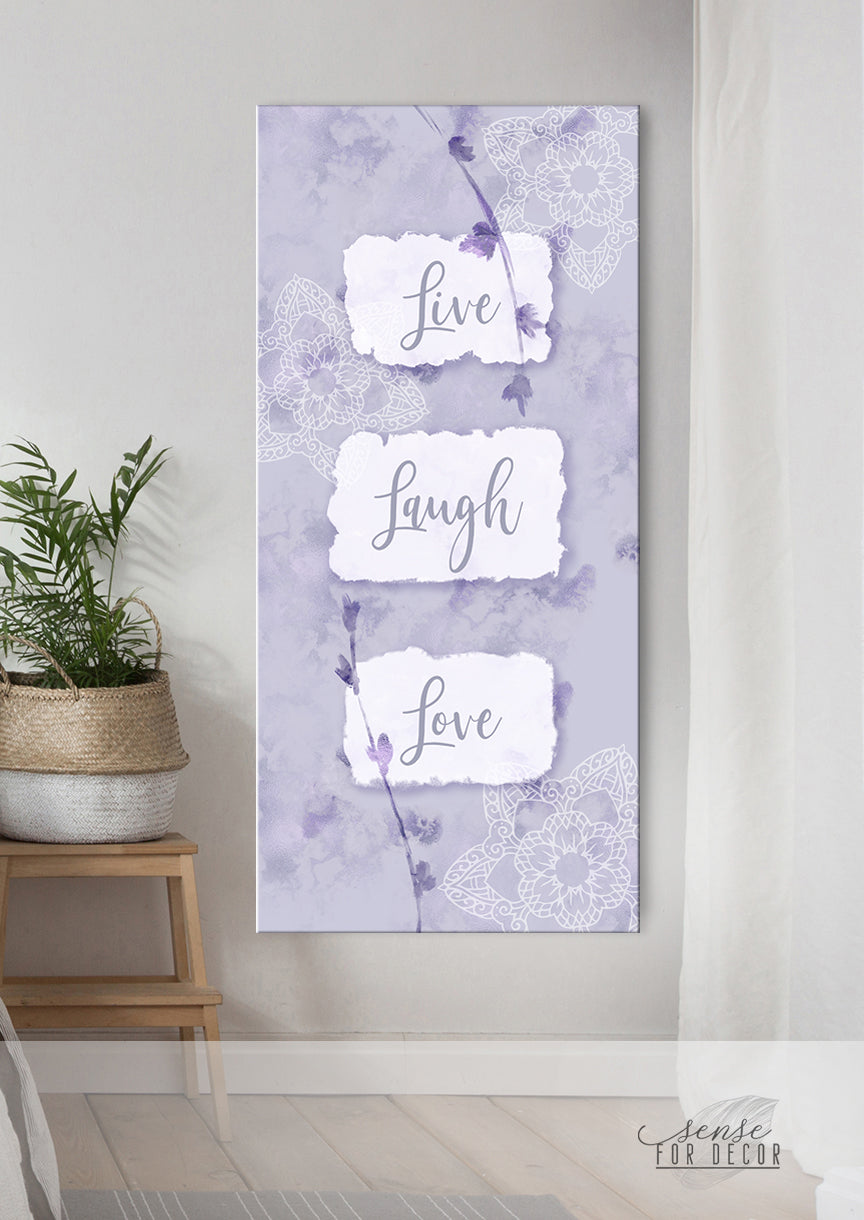Exclusive Offer! High - Quality Christian Wall Art 'Live Love Laugh V4' with Wood Frame, Ready to Hang