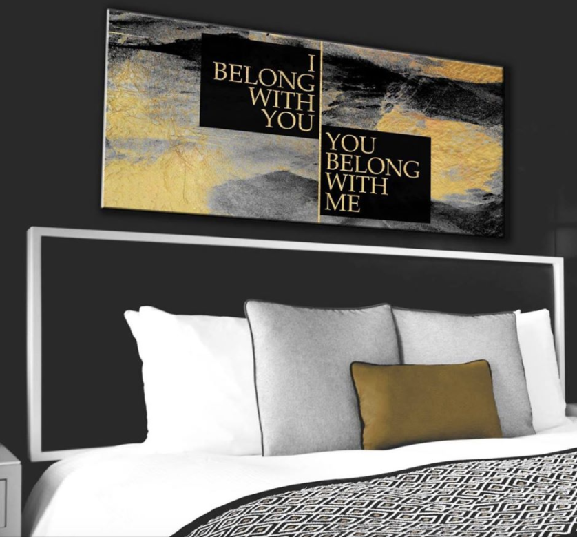 Exclusive Offer: Bedroom Wall Art - Belong Together (Wood Frame, Ready To Hang)