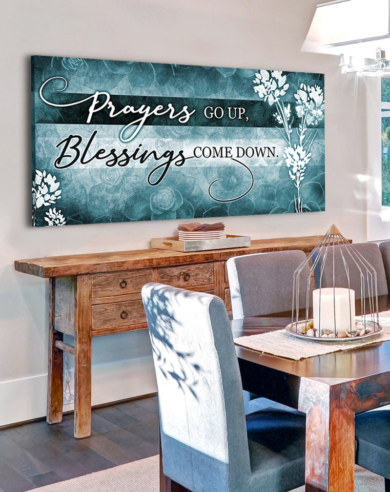 Exclusive Christian Wall Art - Prayers Go Up V2 with Wood Frame, Ready to Hang! Buy 2 Save 20%