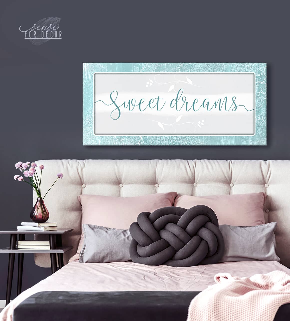 Exclusive Bedroom Wall Art - Sweet Dreams V8 with Wood Frame, Ready to Hang! Buy 2, Save 20%