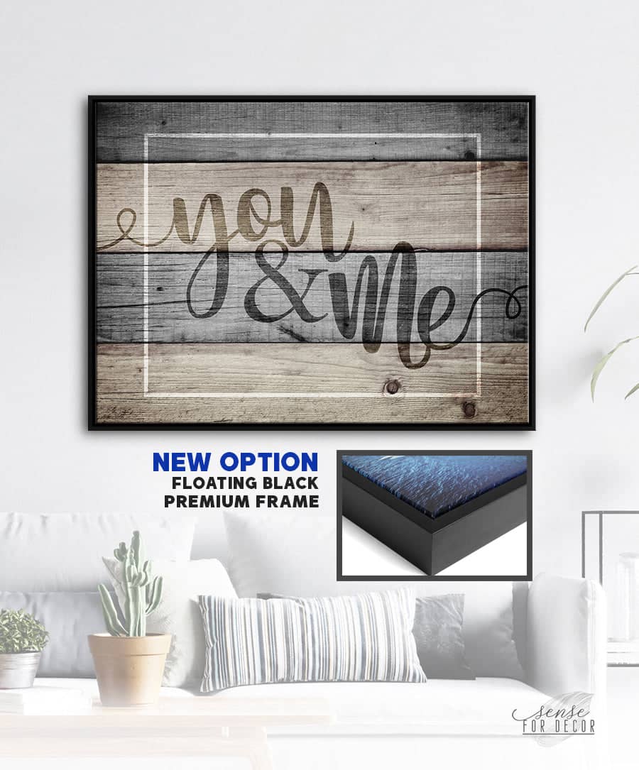 High - quality You & Me Wood - framed Bedroom Wall Art Ready to Hang